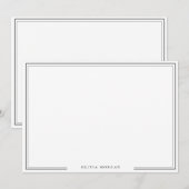 Simple Black Border Name Stationery Notitiekaartje (Voorkant / Achterkant)