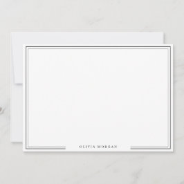 Simple Black Border Name Stationery Notitiekaartje