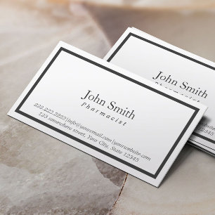 Simple Black Border Pharmacist Visitekaartje