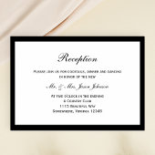 Simple Black Border Wedding Reception Kaart