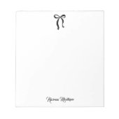 Simple Black Bow Script Custom Name Script Notitieblok (Voorkant)