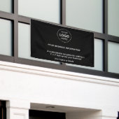 Simple Black Business Event Logo Text Spandoek (Buitenkant Gebouw)
