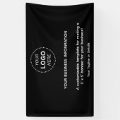 Simple Black Business Event Logo Text Spandoek (Verticaal)