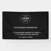 Simple Black Business Event Logo Text Spandoek (Horizontaal)