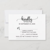 Simple Black Calligraphy Song Request RSVP-kaart RSVP Kaartje (Achterkant)