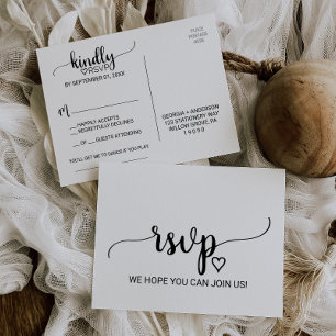 Simple Black Calligraphy Song Request RSVP Uitnodiging Briefkaart