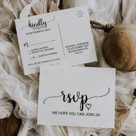 Simple Black Calligraphy Song Request RSVP Uitnodiging Briefkaart