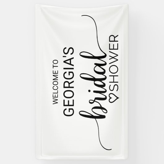 Simple Black Calligraphy Vrijgezellenfeest Spandoek (Verticaal)