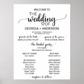 Simple Black Calligraphy Wedding Program Poster (Voorkant)