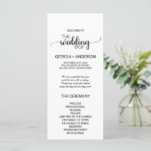 Simple Black Calligraphy Wedding Program Programmakaart (Staand voorkant)