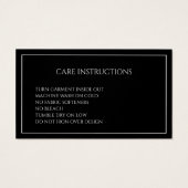 Simple Black Care Instructions Behuizing Kaart (Achterkant)