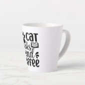 Simple Black "Cat Books and Coffee" Lover Gift Latte Mok (Rechterhoek)