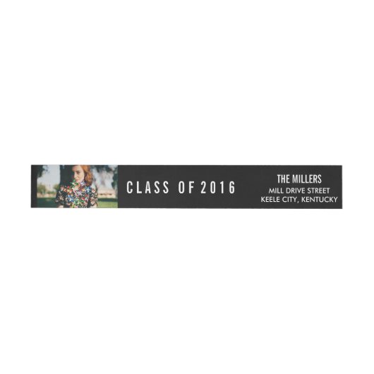 Simple Black Class of 2016 Afstuderen Foto (Individueel)