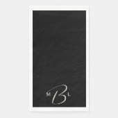 Simple Black Combo Font Monogram Black Weddenschap Servet (Voorkant)