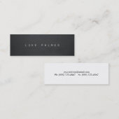 Simple Black Cool Rustic Chalkboard Writer Mini Visitekaartje (Voorkant / Achterkant)