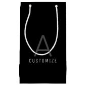 Simple Black Custom Name Initiaal Modern Klein Cadeauzakje (Voorkant)