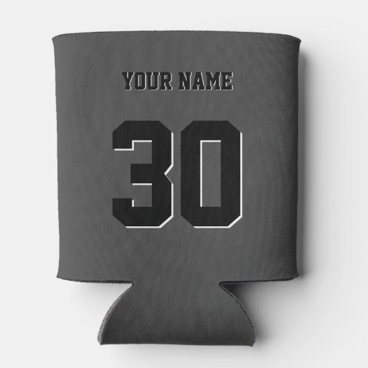 Simple Black Custom Nummer en naam Blikjeskoeler (Achterkant)