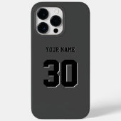 Simple Black Custom Nummer en naam Case-Mate iPhone Case (Achterkant)