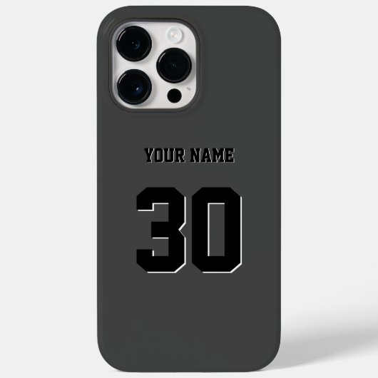 Simple Black Custom Nummer en naam Case-Mate iPhone Case (Achterkant)