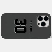Simple Black Custom Nummer en naam Case-Mate iPhone Case (Achterkant (horizontaal))