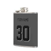 Simple Black Custom Nummer en naam Heupfles (Links)