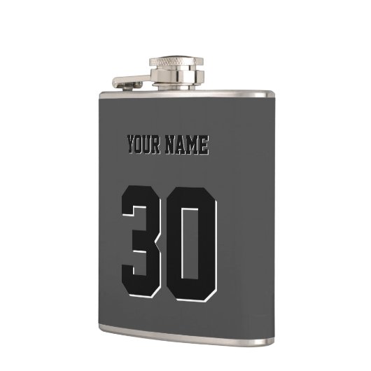 Simple Black Custom Nummer en naam Heupfles (Links)