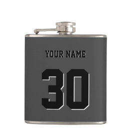 Simple Black Custom Nummer en naam Heupfles