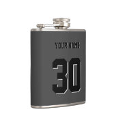 Simple Black Custom Nummer en naam Heupfles (Rechts)