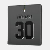 Simple Black Custom Nummer en naam Keramisch Ornament (Links)