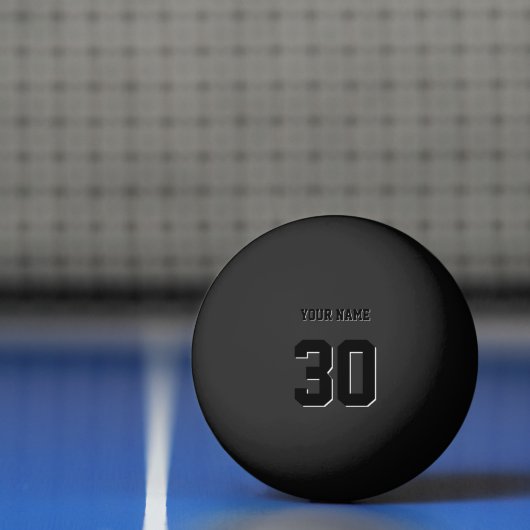 Simple Black Custom Nummer en naam Pingpongbal (Net)