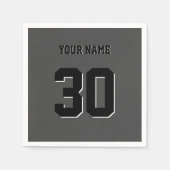 Simple Black Custom Nummer en naam Servet (Voorkant)