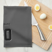 Simple Black Custom Nummer en naam Theedoek (Quarter Fold)