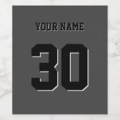 Simple Black Custom Nummer en naam Wijn Etiket (Enkel label)