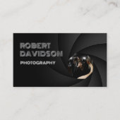 Simple Black De Lens Focus Fotograaf Kaart Visitekaartje (Voorkant)