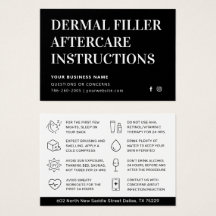 Simple Black Dermal Filler Aftercare Advice Kaart