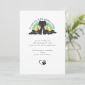 Simple Black Dog Rainbow Bridge Pet Sympathy Card Kaart (Staand voorkant)