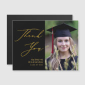 Simple Black Elegant Gold Script AFSTUDEERDER Hart (Voorkant / Achterkant)