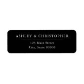 Simple Black Elegant Wedding Return Address Etiket (Voorkant)