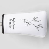 Simple Black Floral Elegant Golf Club Head Cover (Voorkant)