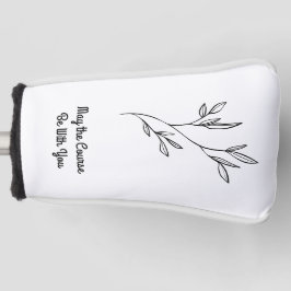 Simple Black Floral Elegant Golf Club Head Cover