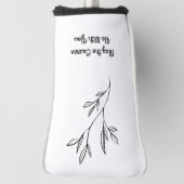 Simple Black Floral Elegant Golf Club Head Cover (Draai 90)