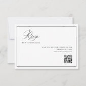 simple black frame wedding QR code RSVP card Bedankkaart (Voorkant)