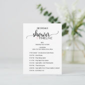Simple Black Girls Baby shower Order of Events Briefkaart (Staand voorkant)