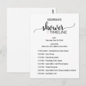 Simple Black Girls Baby shower Order of Events Briefkaart (Voorkant / Achterkant)