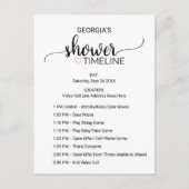 Simple Black Girls Baby shower Order of Events Briefkaart (Voorkant)