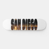 Simple Black Gold City Skyline Souvenir San Diego Persoonlijk Skateboard (Horizontaal)