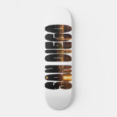 Simple Black Gold City Skyline Souvenir San Diego Persoonlijk Skateboard (Voorkant)