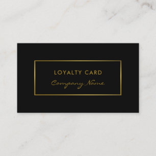 Simple Black & Gold Foil-effect Loyalty-kaart Klantenkaartje