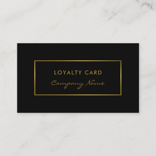 Simple Black & Gold Foil-effect Loyalty-kaart Klantenkaartje (Voorkant)