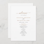 Simple Black & Gold Text Wedding Program (Voorkant / Achterkant)
